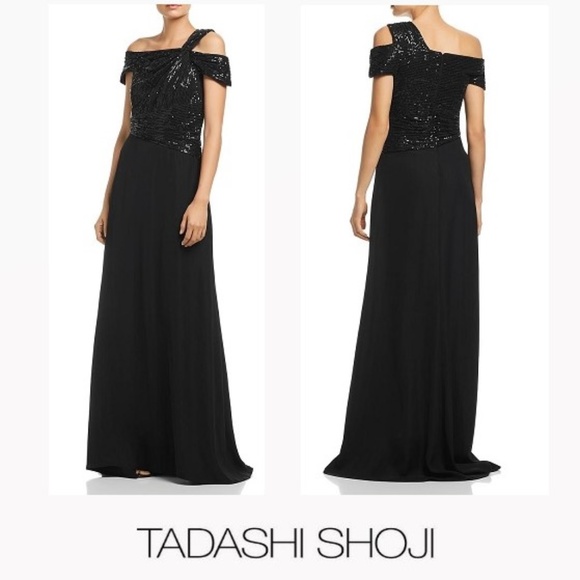 Tadashi Shoji Dresses & Skirts - NWT TADASHI SHOJI Sequin Cold Shouder Gown Dress